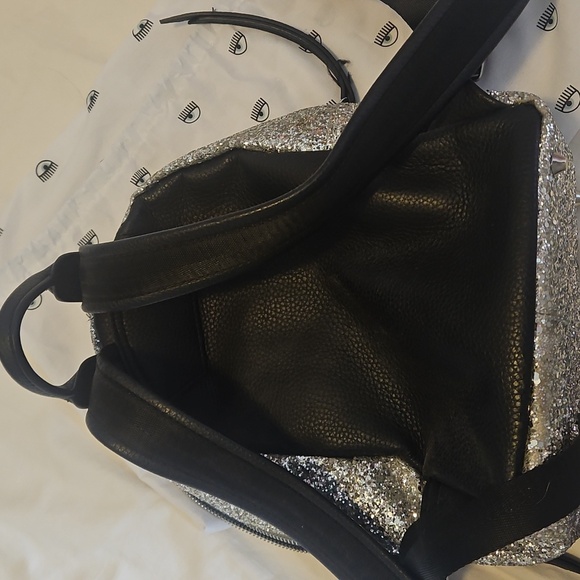 Chiara Ferragni Silver Glitter Eye Backpack - Picture 8 of 14